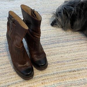 Frye Brown Leather Women's Ankle Boots